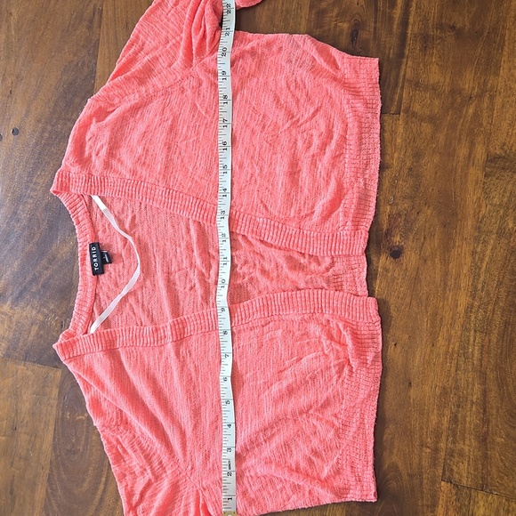 Torrid Vibrant Coral Knit Cardigan Shrug Size 1X - Picture 6 of 10